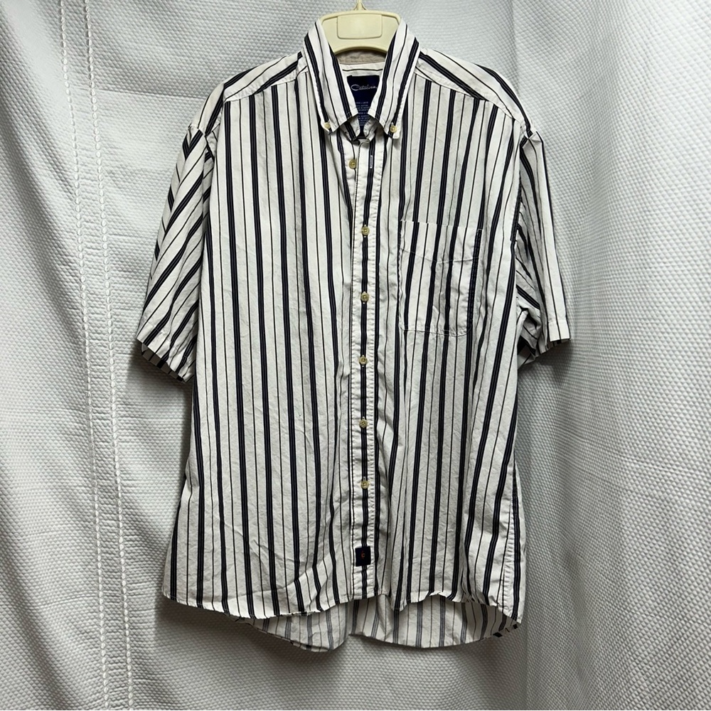 Catalina Black and White Casual Button Down Shirt‎